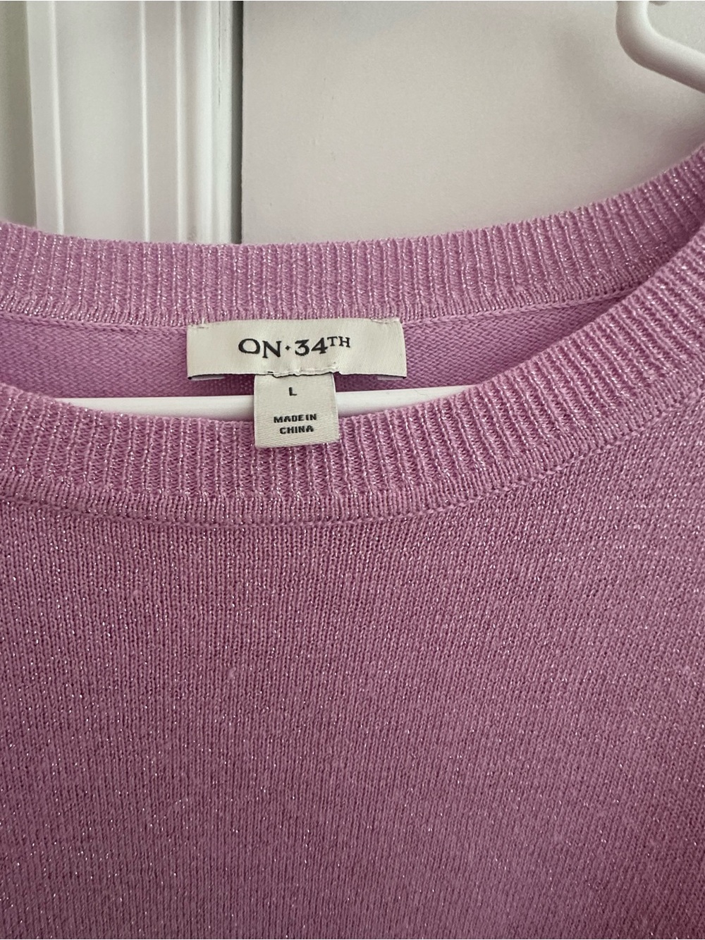 Pink Sparkle Ruffle Shoulder Sweater - Picture 4 of 6